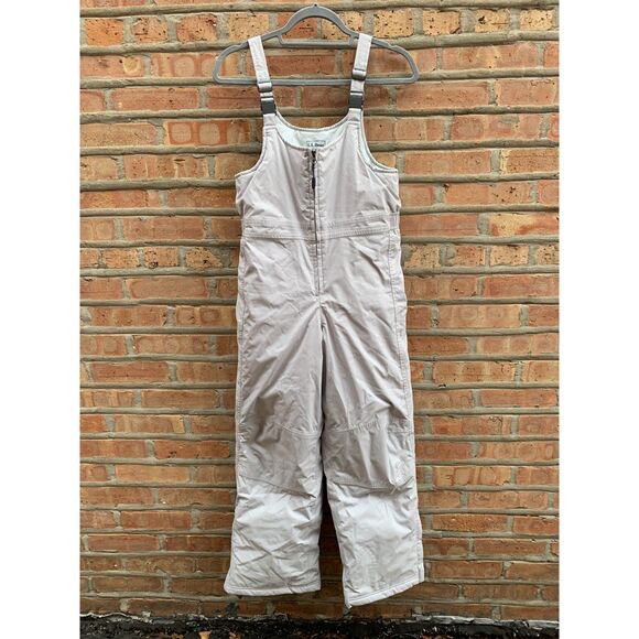 L.L. Bean Gray Cold Buster Snow Bib Overalls 12 Unisex Adjustable Ski